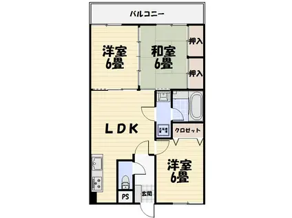 エクセレントNAKASHIMA(3LDK/2階)の間取り写真