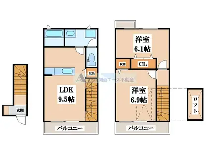 アースヒルズ(2LDK/2階)の間取り写真