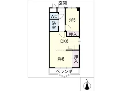 サンモール井田(2DK/2階)の間取り写真