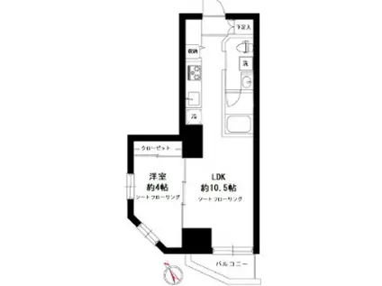 LA PERLA BUNKYO-KOISHIKAWA(1LDK/3階)の間取り写真