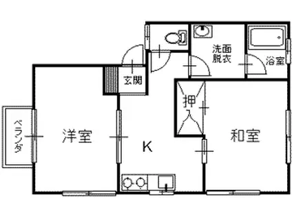 ビバークハイツ(2K/1階)の間取り写真