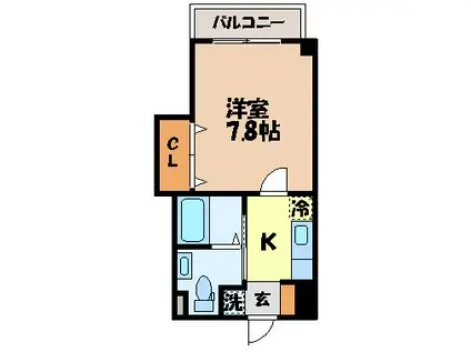 リファレンス長崎大学前(1K/2階)の間取り写真