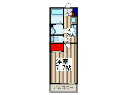 リブリ・錦町(1K/3階)の間取り写真