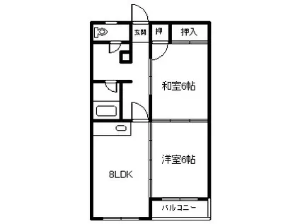 エステート423(2LDK/2階)の間取り写真