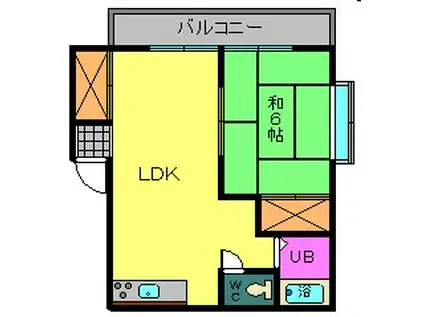カナメコーポ(1LDK/2階)の間取り写真