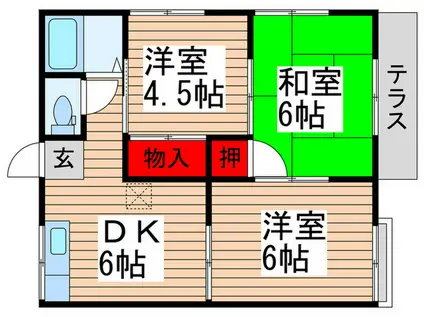 ハイツ江戸川台B(3DK/1階)の間取り写真