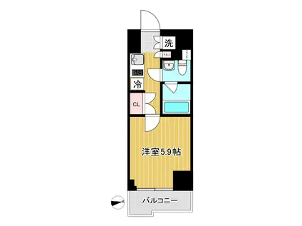 ルーブル川崎七番館(1K/3階)の間取り写真