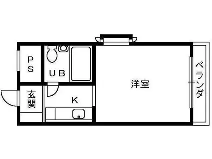 スカイタウンⅤ(1K/2階)の間取り写真