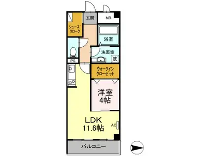 セントレア長和島(1LDK/3階)の間取り写真