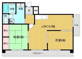 コーポ青山II(2LDK/2階)の間取り写真