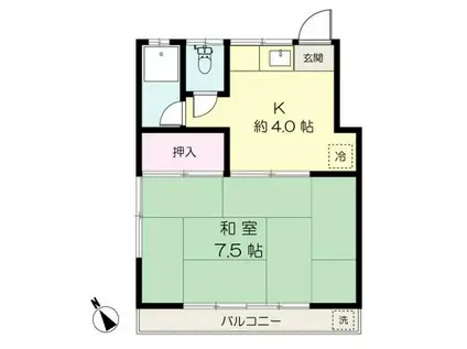 コーポ吉田(1K/2階)の間取り写真