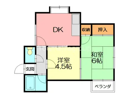 すみれハイツ(2DK/2階)の間取り写真