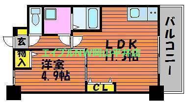 メゾンドW(1LDK/2階)の間取り写真