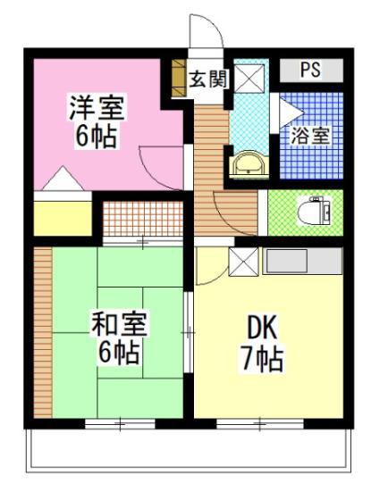 クオリティHIGASIFURUMATU(2DK/1階)の間取り写真