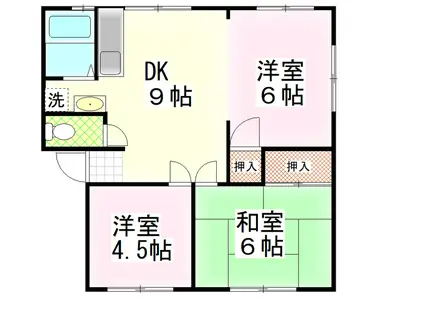 名倉コーポ(3DK/1階)の間取り写真