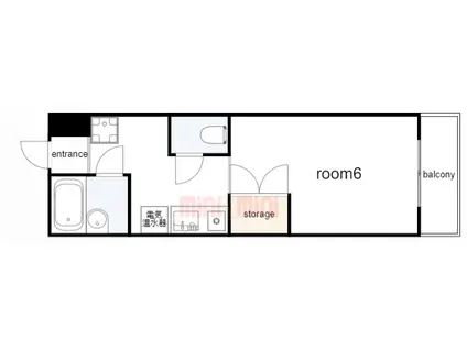 ハビテ八本松(1K/4階)の間取り写真