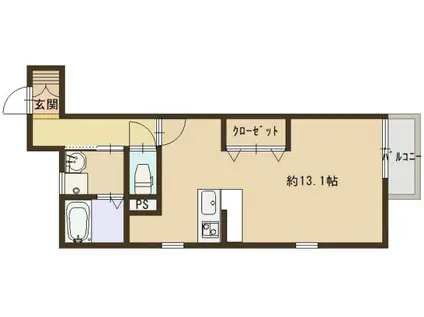 WITHROSEAKASHI(ワンルーム/2階)の間取り写真