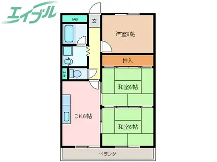 エスポア21(3DK/3階)の間取り写真