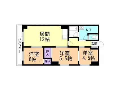 ミラネーゼ元町(3LDK/3階)の間取り写真