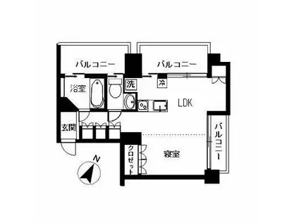 フロリス オーランティウム3(1LDK/12階)の間取り写真