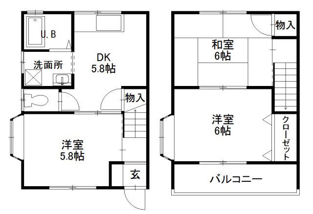 コーポフォレスト(3K/1階)の間取り写真