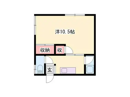 エクリート赤穂(1K/1階)の間取り写真