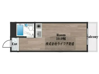 カントリーハウス(ワンルーム/3階)の間取り写真