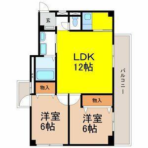 コンテッサトーレ(2LDK/4階)の間取り写真