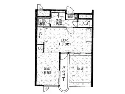 パルロイヤル東島田(1LDK/10階)の間取り写真