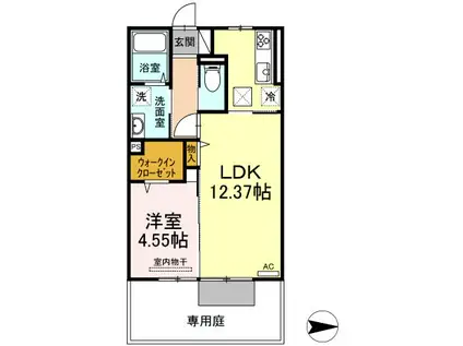 ラ・フェリーチェ(1LDK/1階)の間取り写真