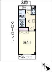 リュクス大杉(1K/1階)の間取り写真
