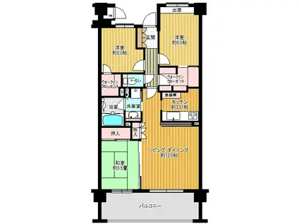 サンクレイドル並榎(3LDK/3階)の間取り写真