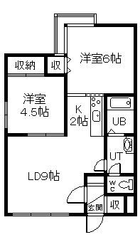 ロイヤル49(2LDK/2階)の間取り写真
