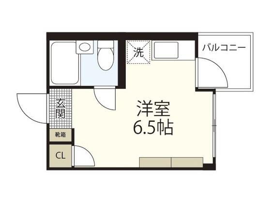 水明ビル(ワンルーム/3階)の間取り写真