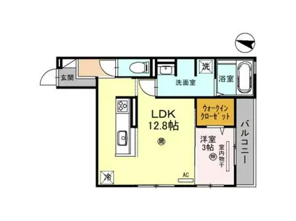 アルビネス田中町(1LDK/2階)の間取り写真