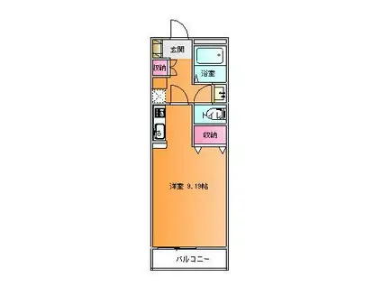 グリーンベルト吉原(ワンルーム/2階)の間取り写真