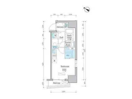 デュオフラッツ日本橋水天宮(ワンルーム/3階)の間取り写真