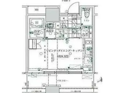 ローレルタワールネ浜松町(ワンルーム/3階)の間取り写真
