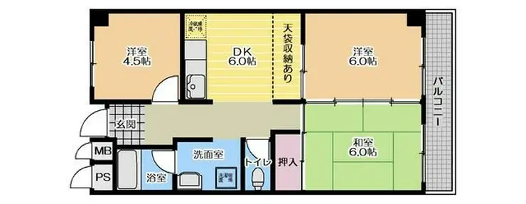 第2サニーハイツヒライ 4階階 間取り