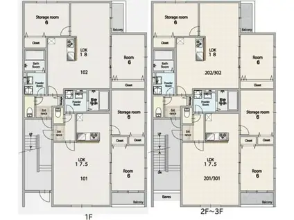 プロスパーコート住吉大社I(2LDK/1階)の間取り写真