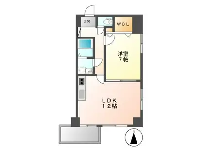 W HOUSE(1LDK/6階)の間取り写真