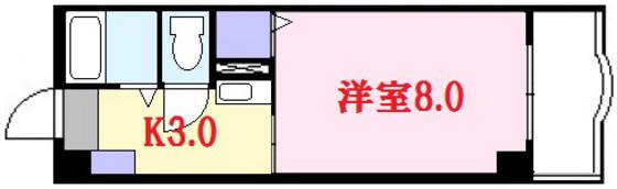 ウエルス21(1K/4階)の間取り写真