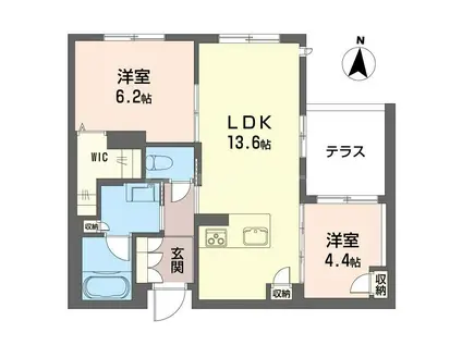 THE SENSE(2LDK/1階)の間取り写真