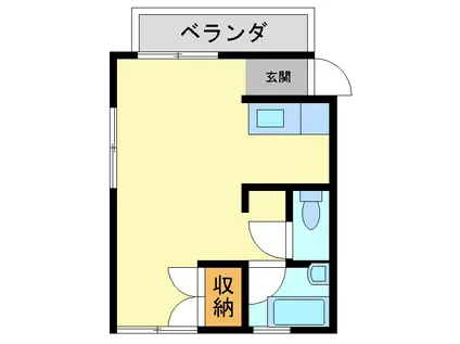 コーポヒロ(1K/2階)の間取り写真