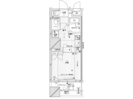 メインステージ両国(1K/3階)の間取り写真