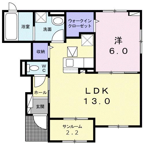 ラルーチェ(1LDK/1階)の間取り写真