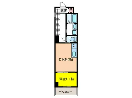 MIMOSA TERRACE(1DK/4階)の間取り写真