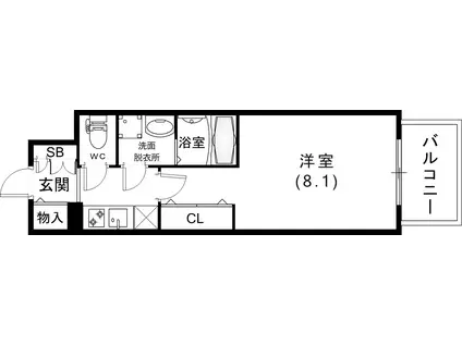 ソルテラス神戸栄町通(1K/12階)の間取り写真