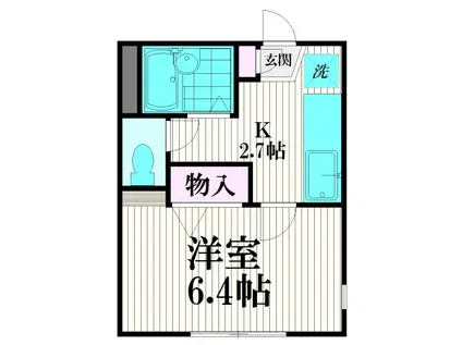 エステートT・I(1K/1階)の間取り写真