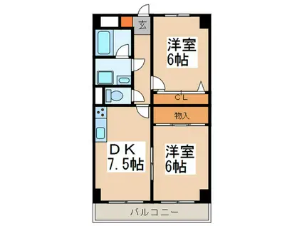 パストラル青葉台(2DK/4階)の間取り写真